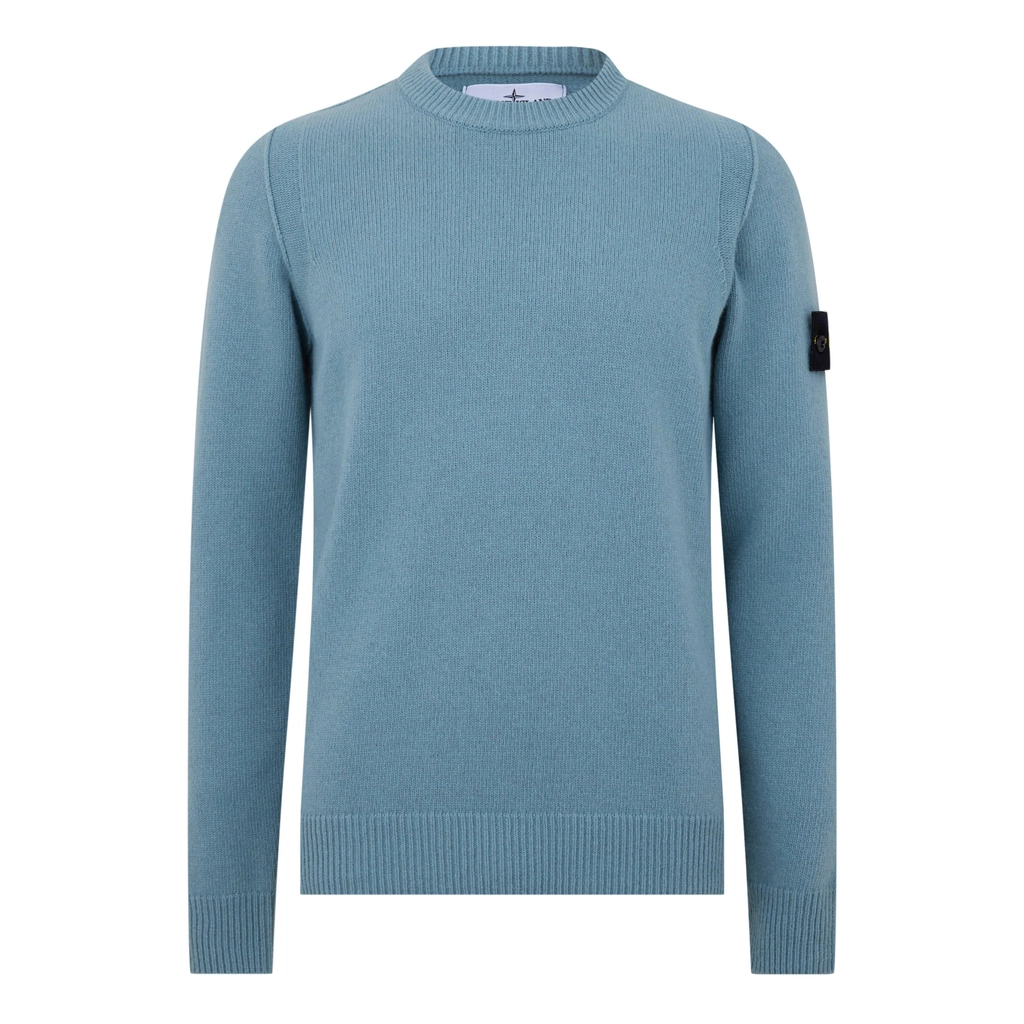 Stone Island Lambswool Crew Neck Knit Jumper - Grig Verd V0066